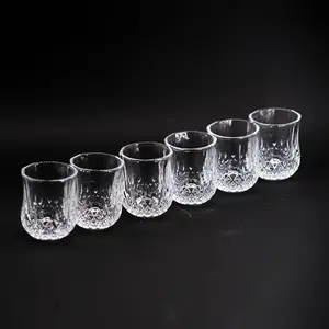 Set of 6 Mini Whisky Glasses, 40ML Diamond Shot Glasses for Vodka & Whiskey, Stylish Glass Cups, Perfect for Bars, Parties, Restaurants