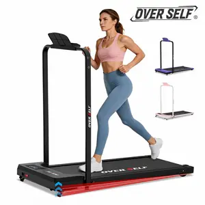 OVER SELF 2-in-1 Incline Walking Pad Treadmill with Handrail, 0–6% Adjustable Incline, Foldable Under Desk Treadmill for Home Office, for Plus-size and tall People, 6.2 MPH, 300 lbs Capacity, Remote Control & Wheels, Dealsforyoudays