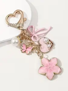 Mother's Day Gift Elegant Butterfly Keychain with Elegant Flower Design, Perfect Accessory for Bags & Keys, Stylish Gift Idea for Her