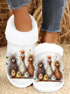 Women’s Cozy Animal Print Textile Slipper, Soft Fuzzy Indoor Outdoor House Shoe Home Slippers with Non-Slip Rubber Sole & Plush Faux Fur Lining