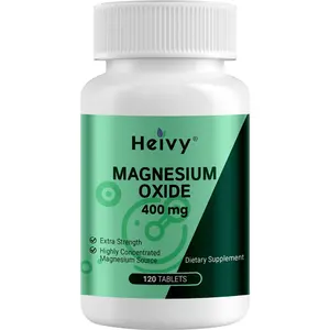 Heivy Magnesium Oxide 400mg – Magnesium Supplement for Support Muscle Recovery & Relaxation - Vegan, Gluten-Free, Made in USA, 120 Tablets