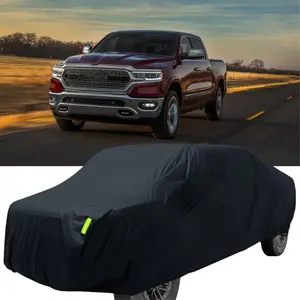 For Dodge Ram 1500 2500 3500 Full Truck Car Cover Waterproof Full Exterior Pickup Cover Outdoor Sun UV Rain Dust Protection Black