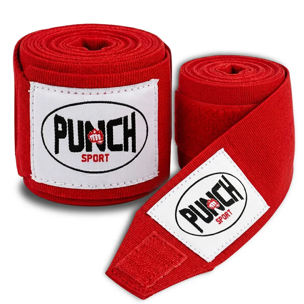 Punch Sports Mexican Hand Wrap Elastic Cotton Blend Boxing Wrap with Hook & Loop Closure for MMA, Muay Thai, Kickboxing & Training