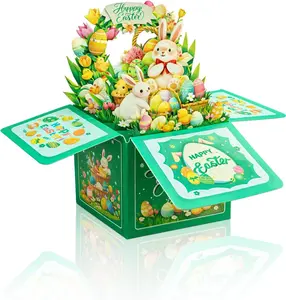 Easter Pop Up Cards – 3D Easter Bunny & Egg Greeting Cards with Envelopes | Easter Gifts for Kids, Adults, Family & Friends, Easter Basket Inserts
