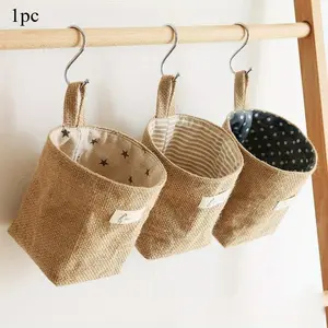 1pc Wall-Mounted Cotton and Linen Storage Bags - Clothes Organizer - Organize and Sort Your Home Furniture with Ease