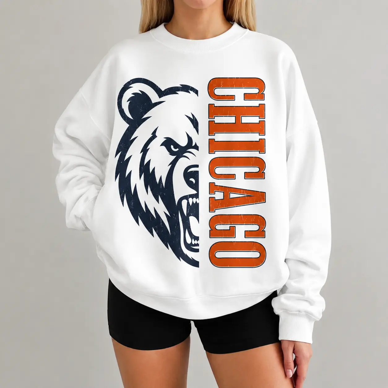 Chicago Game Day Vintage Sweatshirt, 90s Retro Graphic Tee, Funny Mascot Oversized Shirt, Football Fan