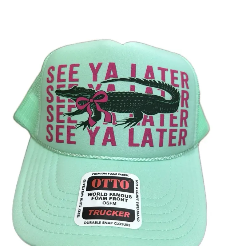 Otto Foam Hat "See Ya Later" - World Famous Foam Trucker Hat with DTF Alligator Design and Durable Snap Closure