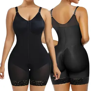 Women’s  Fajas Colombianas shapewear Tummy Control Butt Lifter Shaper with Zipper Crotch detachable shoulder strap