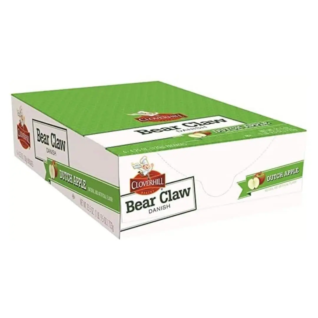 Cloverhill Bakery Traditional Bear Claw Danish Pastry Snack - 4.25 oz, Pack of 6, Ambient, Palm Oil, Vitamin B1, Ready-to-Eat Blueberry Cheese/Strawberry Cheese Dessert for Youth
