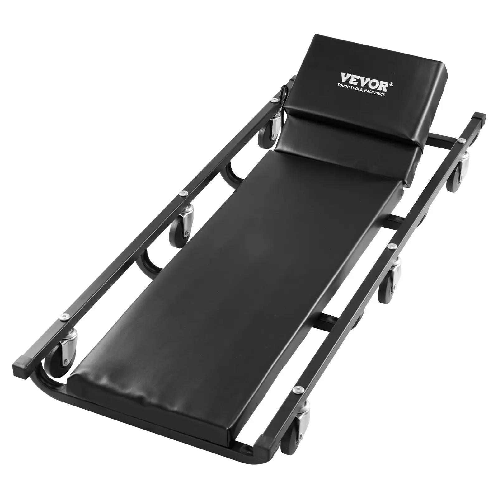 Summervibes VEVOR 40-Inch Mechanic Garage Creeper, 300 lbs Capacity Car Repair Tool with 6 Casters, 3-Position Adjustable Cushioned Headrest, Carbon Steel Frame, Smooth Glide, Low Profile XF8101 Model for Garages, DIY