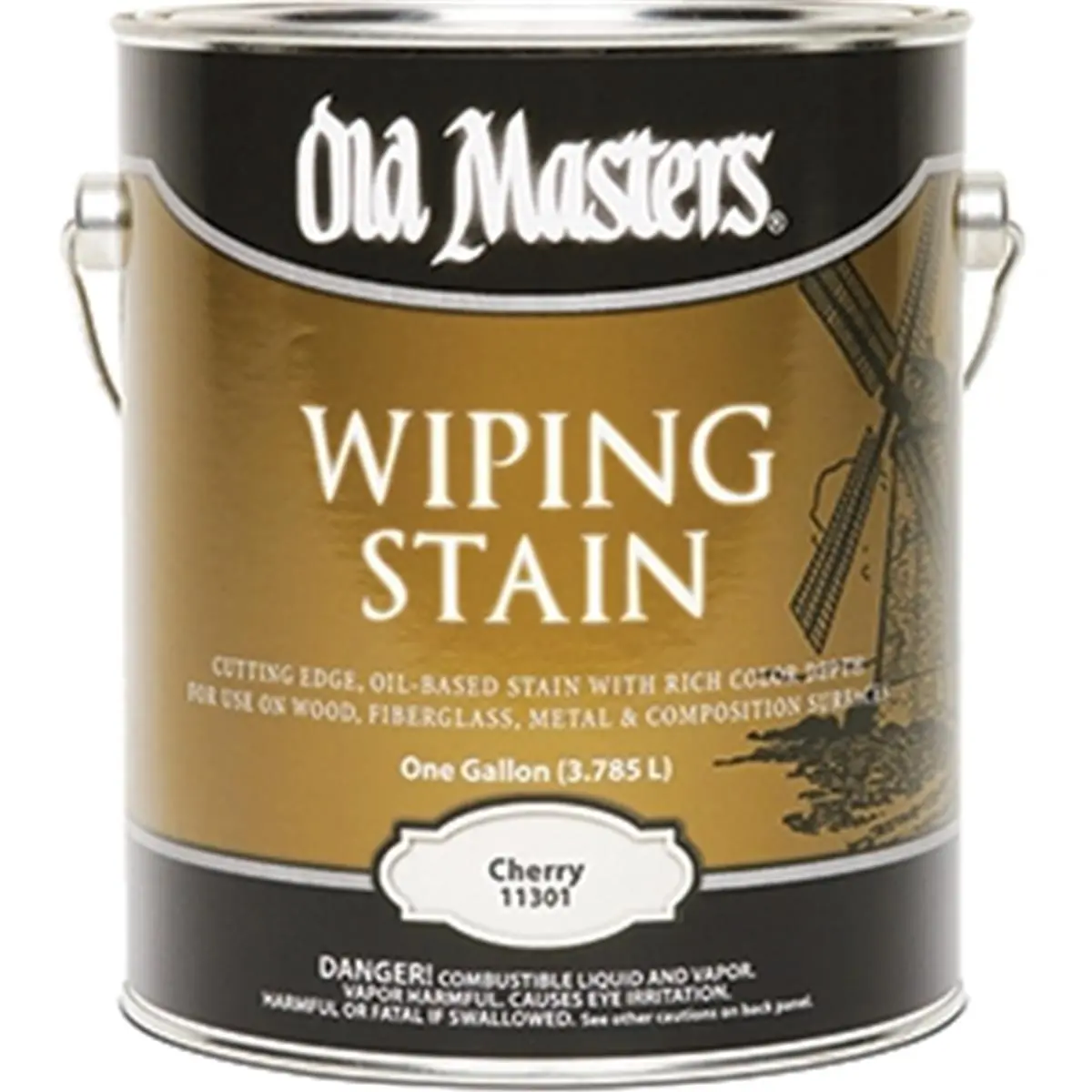 212 MAIN Old Masters 11301 Cherry Wiping Stain - 1 Gal Oil-Based Paint, 240 VOC, Controllable Heavy-Body, Slow-Drying Formula for Interior Old or New Bare Wood, Steel Doors (Automotive Paint Care, Homeowner & Do-It-Yourselfer Choice), Wood Staining