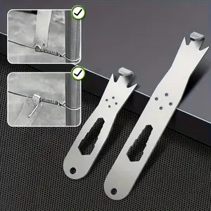 2 Pcs Fence Wire Twisting Tool – Multi-purpose wire twister for steel, iron and copper wire. Fast and secure winding tool for T-post clips and fencing, time-saving and easy to use.