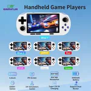 Portable Retro Video Game Console With 14+ Emulators & 1600+ Games, 4.5 Inch IPS Display, RGB Lights, Dual 360° Joysticks, Travel Camping Home Entertainment, Rechargeable Game Console