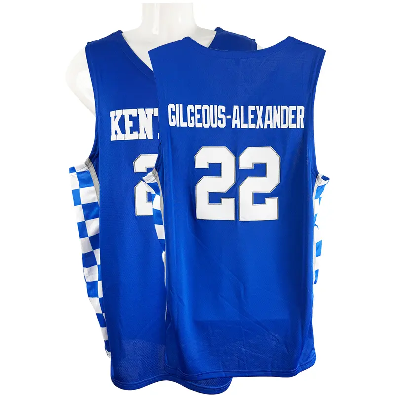 Men's #22 Wildcat Basketball Jersey, V-Neck Sleeveless Ventilated Polyester Mesh Sports Top, Embroidered Stylish Outdoor Professional Athletic Wear, XL, Do Not Dry Clean