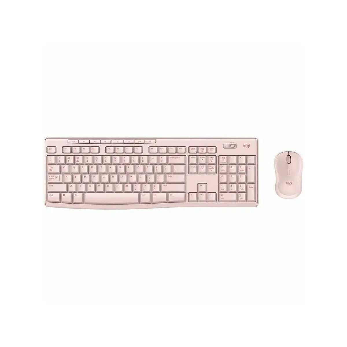 Logitech MK270 Spill-Resistant Wireless Keyboard and Mouse Combo, Rose Keyboard