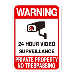 Private Property No Trespassing Sign,Video Surveillance Signs Outdoor,Rust Free Security Camera Sign for Home, Business, CCTV, UV Protected & Waterproof