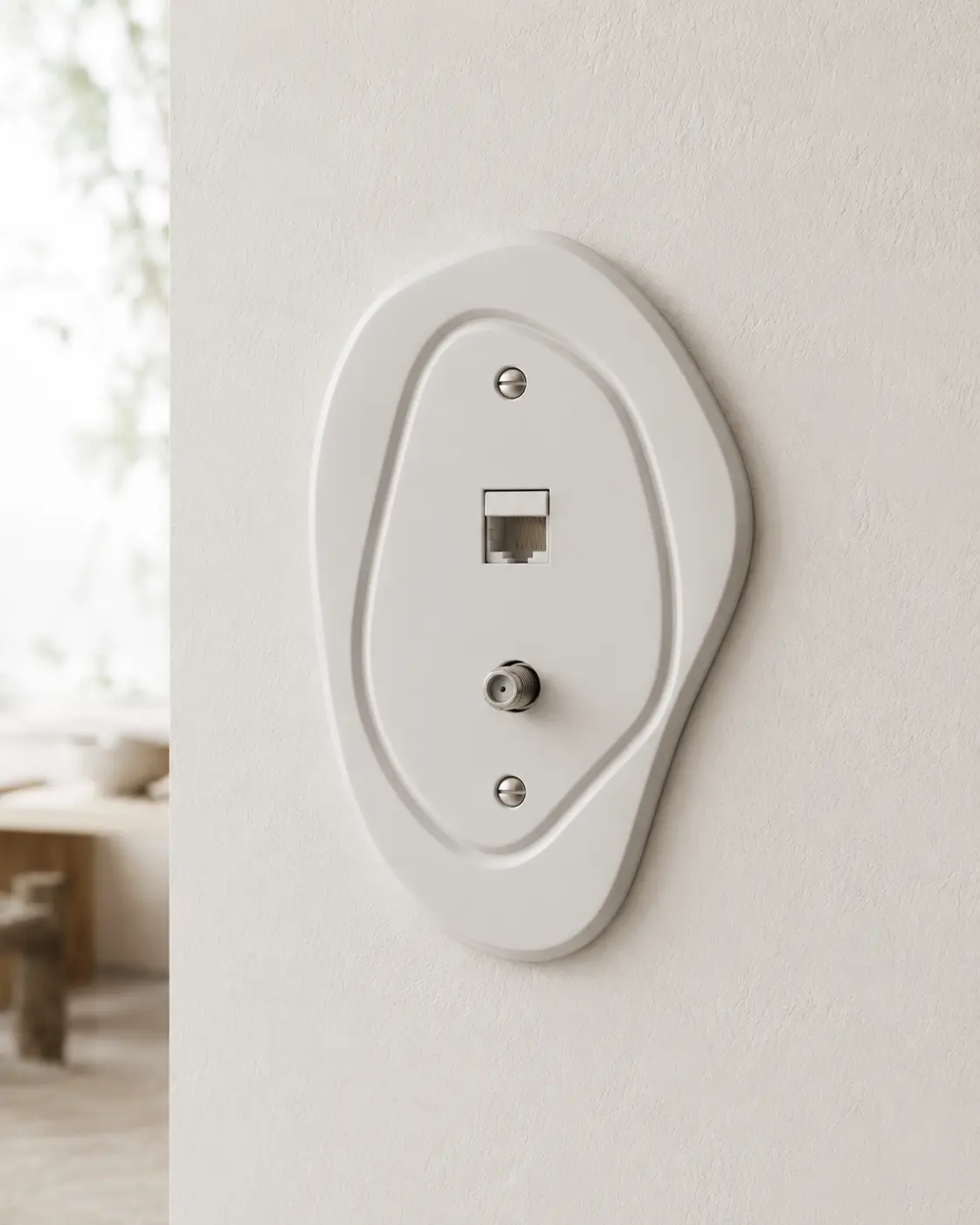 Contour Wall Plate — Coax + Ethernet Combo
