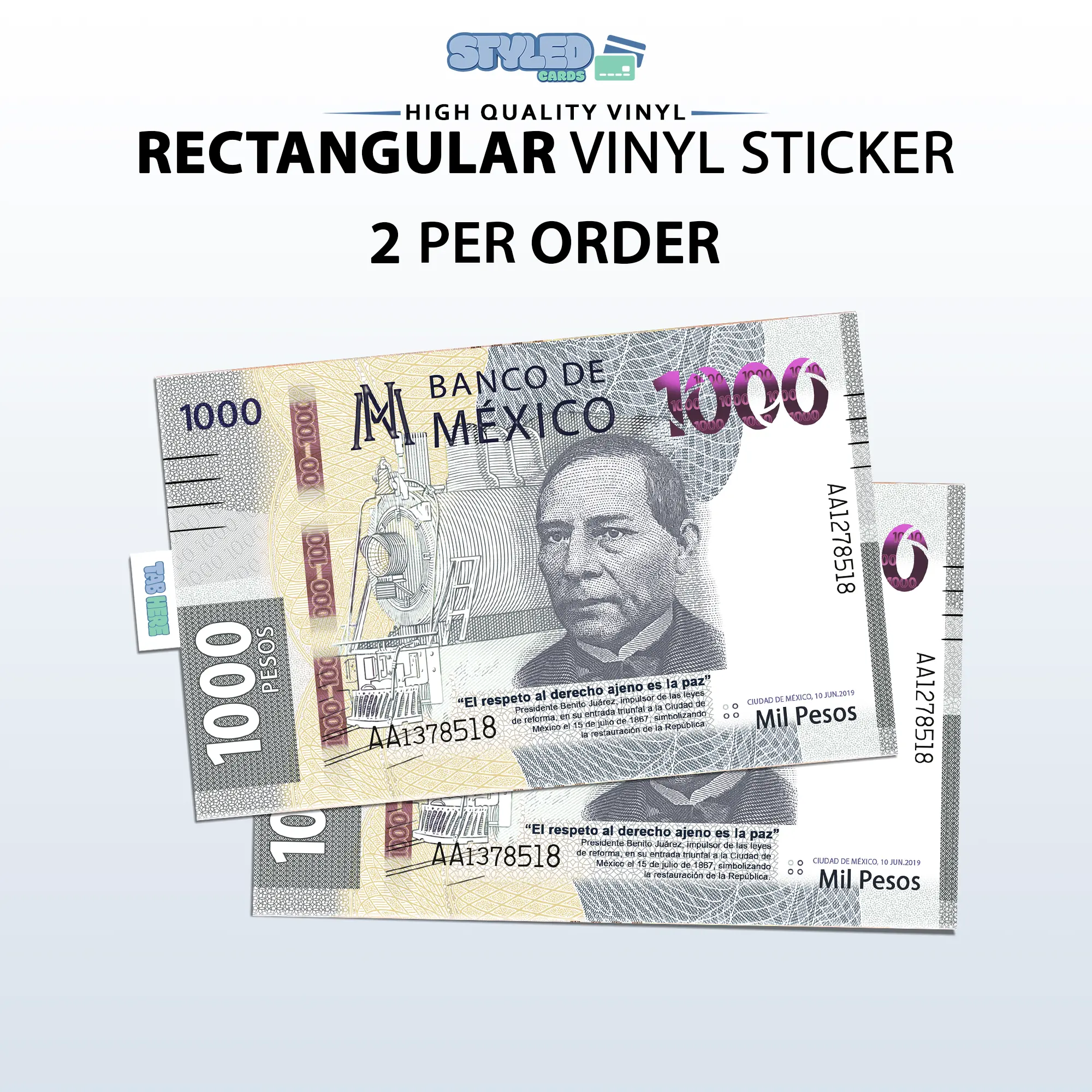 1000 benito juarez rectangle vinyl sticker 1000 benito juarez rectangle vinyl sticker