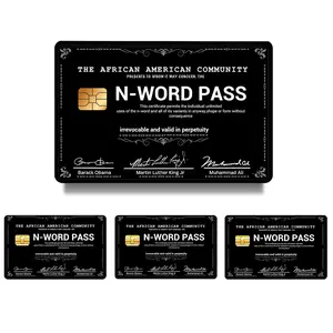 American Community Word Pass Card, 4 Counts/set Ultra-thin Skin Vinyl No Residue Sticker, Waterproof & Scratch Resistant Card Skin Protector