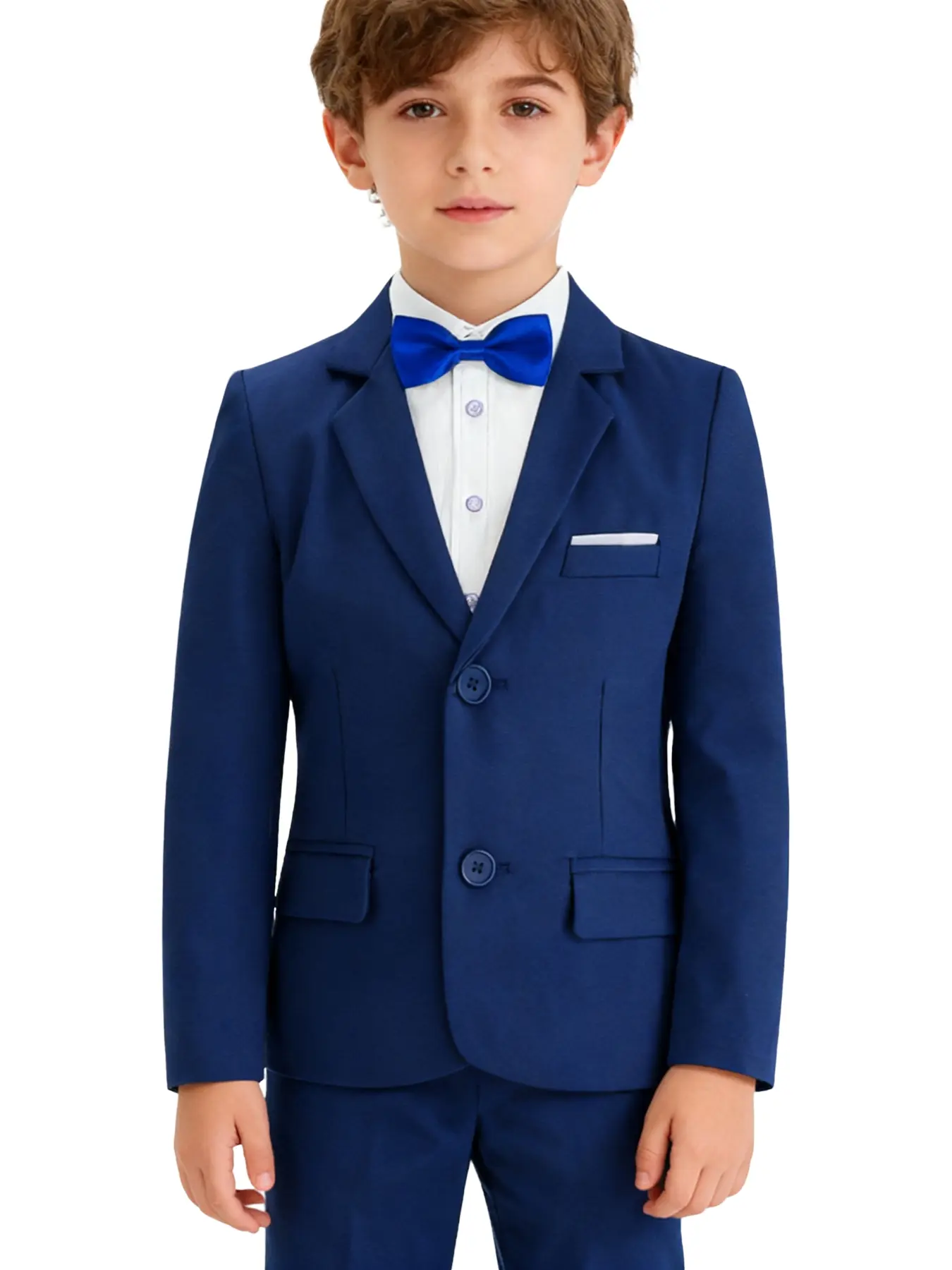 Boys' Formal Suit Set (jacket + Vest + Pants + Tie), Elegant Fitted Design, Perfect for Birthdays, Weddings, Graduations, Church Events, Junior