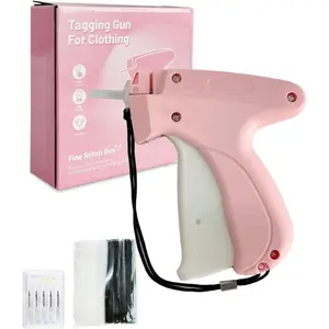 Price Tag Attach Tool, Tagging Gun,Stitch Gun for Clothing with 5 Needles, 1000 pcs Glue Needles(500 Black + 500 White))