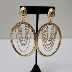 #415. 18K Gold Plated Bold Drop Earring  Unique  High quality  Water Resistant  Hypoallergenic  Nickel Free, light weight,  Every day, Party, Gift idea.