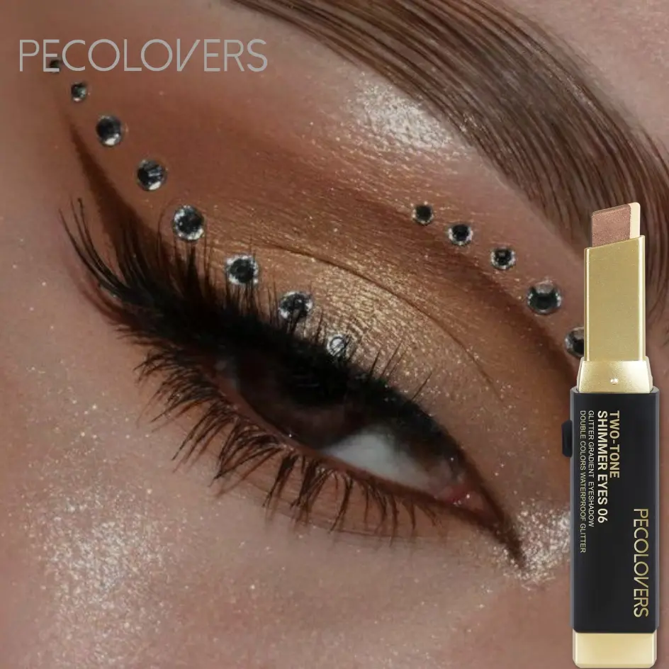 Eyeshadow Stick with Double-Ended Shimmery Highlighter,Glitter Eyeshadow Stick, Multi-Color Options,Waterproof Smudge-Proof, Beginner-Friendly, Makeup Products