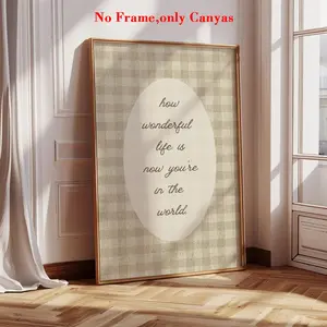 1Pc, wall art, vintage poster, Unique Artwork, Artistic, green plaid healing art print, Unframed Art Print, Quote Prints, classical quotes canvas painting, unique and creative wall aesthetic decoration, home decor, frameless