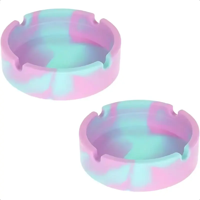 Ashtray (2 piece set), outdoor terrace ashtray, silicone ashtray, smoking accessories, home decoration, indoor smoking ashtray for smokers