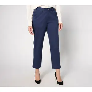 Joan Rivers Regular Tru-Waist Twill Straight Ankle Pants