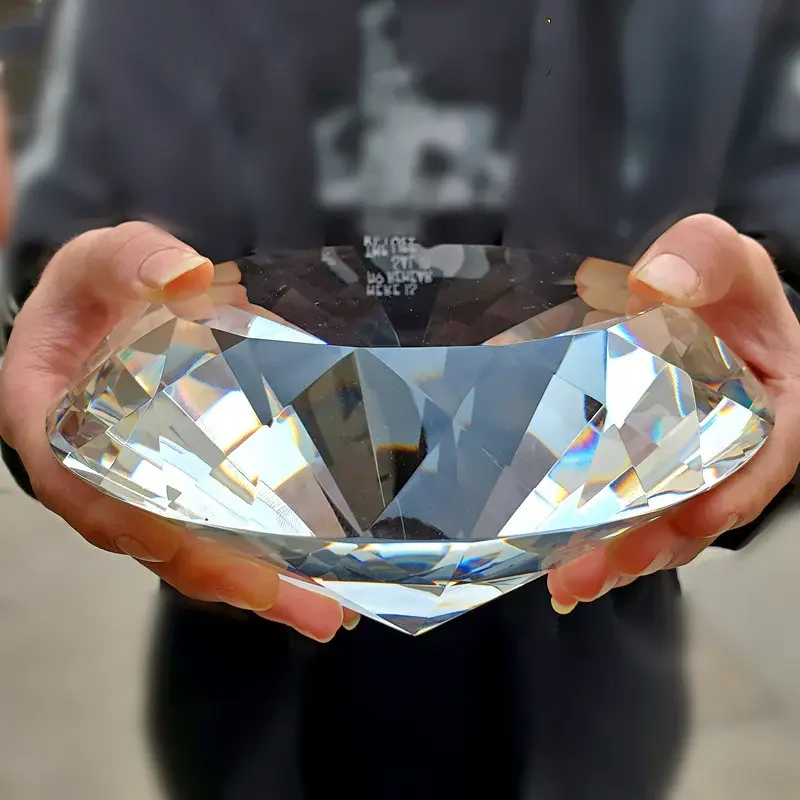 100mm Multicolor Sparkle Crystal Art Deco Glass Diamond Decorative Ball - Tabletop Home Ornament, Glass Ball Home Furnishings and Pendants, Mirror Accent, No Electricity Needed, Ideal for Mother's Day, Diamond Art Home Furnishings And Pendants