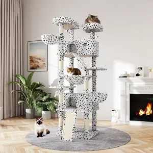 MUTICOR 82in Cat Tree Tower All-in-One Luxury Cat Tree with Scratching Posts & Boards,Hammock,Cozy Condo Room House,Toy Balls,Multifunctional Pets Furniture#TikTokShopBlackFriday #ChristmasGifts