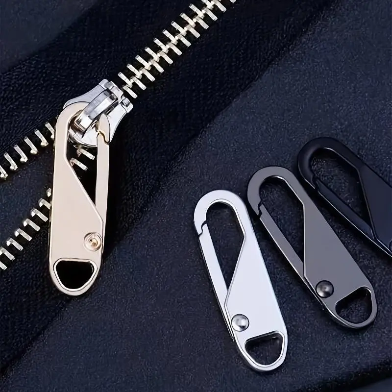 Zipper Pull Replacement, 4 Counts Detachable Zipper Heads, Reusable Zipper Pulls for Travel Bags, Clothing, Backpacks, Boots and Wallets