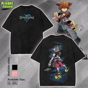 KINGDOM HEARTS SORA v4 Game Washed Tshirt | Tanktop | Hoodie | Sweatshirt Unisex graphic tee 90s Fabric Fit Clothes Top Cotton, Menswear Top Black Casual Crewneck Shortsleeve Clothes Soft