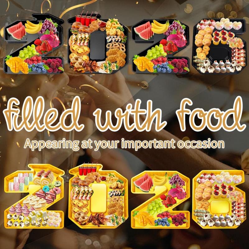 8 Pcs 2026 Fillable Numbers Charcuterie Tray – 13.7 Inch Plastic Number Serving Boards, Graduation Decor Centerpieces for Kindergarten, Preschool, High School & College Graduation Party**