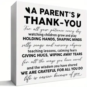 Daycare Provider Appreciation Gift, Thank You Gift for Childcare Babysitter Childminder, Kindergarten Preschool Day Care Teacher Gifts for Christmas Birthday Teacher's Day, a Parent's Thank You 5x5 inch, Wooden Letter Sign, Wall Art Sign