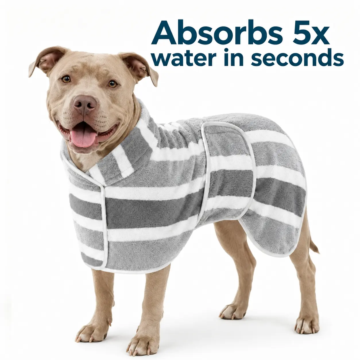 Quick Dry Dog Bathrobe, Super Absorbent Pet Towel Wrap for After Bath, Soft Warm Dog Robe for Small Medium Large Dogs, Fast Drying Dog Drying Coat cat bathing grooming bag