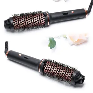 Blowout Boost Ionic Thermal Brush 1 1/2 Inch with LED Display 300°F-420°F for Different Hair Types 120-240V Universal Rose Gold Multifunctional Styling Experience - Smooth