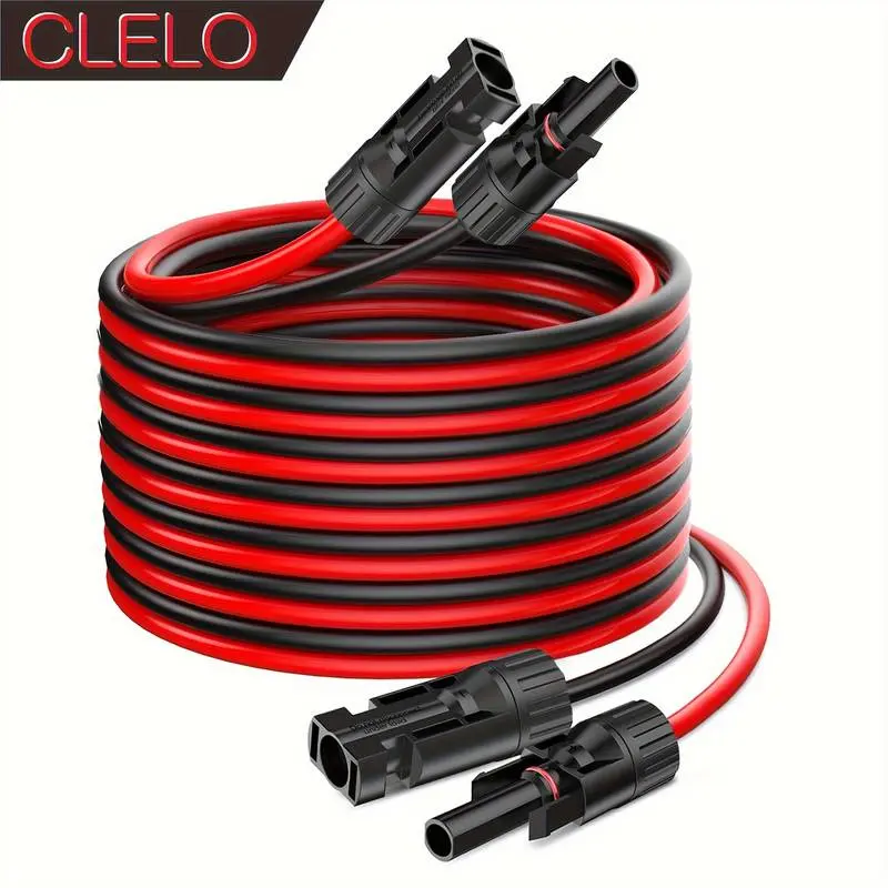 Solar Panel Extension Cable, 1 Count Solar Panel Cable with Female & Male Waterproof Connectors, Photovoltaic Systems Extension Cable for Solar Panel Wire, Home Install Installation