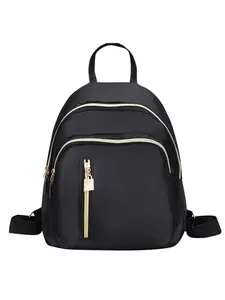 Women's Mini Backpack, Lightweight Multi-Pocket Casual Travel Bag, Unisex Simple Commute Bag, All Seasons Use, Solid Pattern, Dual Shoulder Backpack