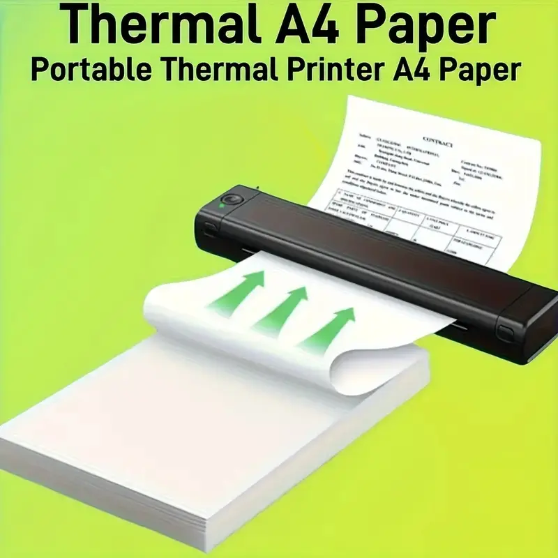 100 Sheets A4 Continuous Thermal Paper, Folded Printing Paper for Portable Printers, Efficient Printing, Office Home Restaurant Compatible Multi-Function Design, Convenience