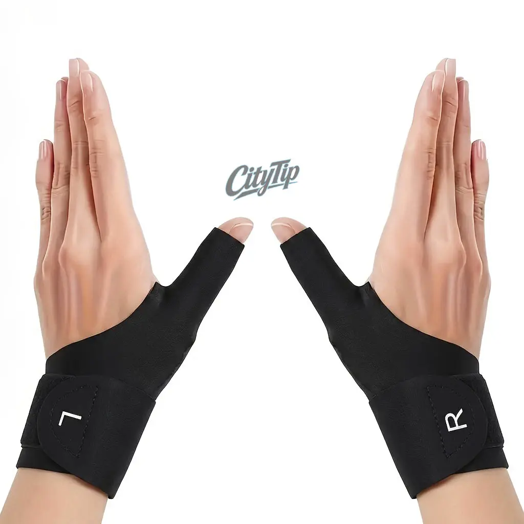 Unisex 2-Pack Wrist Brace with Thumb Stabilizer (Left + Right), Comfortable Adjustable Ergonomic Breathable Compression Support for Carpal Relief, Typing, WFH Use, Sports & Outdoor Accessory, 2 Pcs（Left + Right ）
