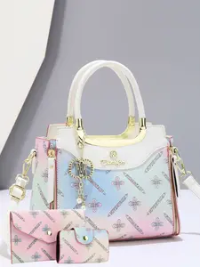 Women's Trendy Handbag Set, Casual Geometric PU Leather Shoulder Clutch, Fashionable Crossbody Bag for All Seasons, Stylish Shopping Bags, Crossbody Shoulder Purses