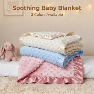 Multifunctional Baby Blanket Ruffled Lace Edge, Super Soft Cozy Fuzzy Swaddle Wrap, Cute Newborn Receiving Blanket, Breathable Lightweight Nursery Crib Bedding, Stroller Cover Tummy Time Mat Toddler Bed Blanket