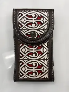 Laser cut red and white design cellphone holder