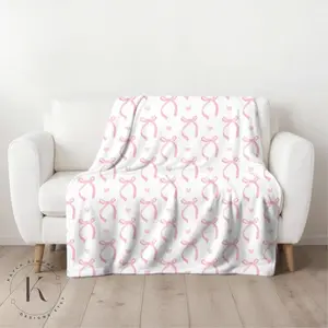 Coquette Home Decor | Coquette aesthetic blanket | Pink Bow Blanket | Gifts for her | valentines day gifts for her |