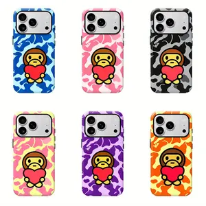Bape Ape Baby Milo  Protective Camo Streetwear Phone  Protective Cover for iPhone 12 13 14 15 16 17 Pro Max