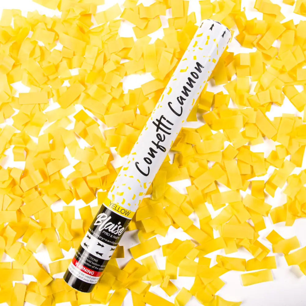 18 In Cylindrical Biodegradable Paper Confetti Cannon, Smoke-Free, Easy-to-Use Festive Decor for Home & Anniversary Party Event Supply Accessory