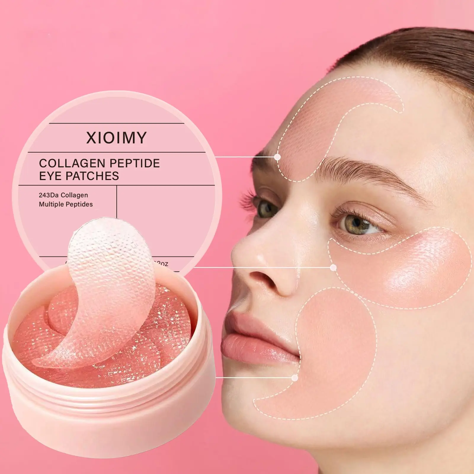 60pcs Collagen and Peptide Hydrating Under Eye Patches, Hydrating Eye Treatments, Eye Treatment Mask, Intense Moisturizing, Firming, Brightening, Elasticity, Anti-Dryness, Eye Care, Skin Care, Elasticity Boost Eye Masks