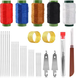 37PCS Large Eye Solid Metal Stainless Steel Hand Sewing Needles Kit, Travel-Ready, with Needle Threader and Thimble for Easy Threading, Mending, DIY Sewing